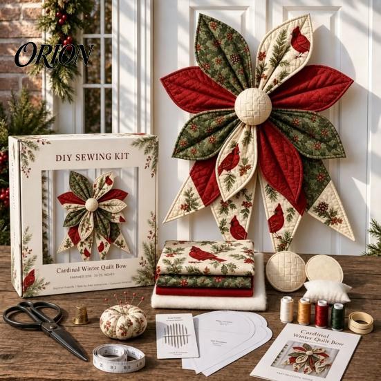 DIY-Nähset für Anfänger, Großes Patchwork-DIY-Set, Steppstoff-Bastelset, Herbst- und Weihnachts basteln, Handgemachte rustikale Türdekoration
