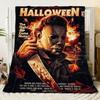 Halloween Michael Myers Throw Blanket - Cozy Plush Fleece Blanket Featuring Iconic Horror Movie Design with Michael Myers and Ki