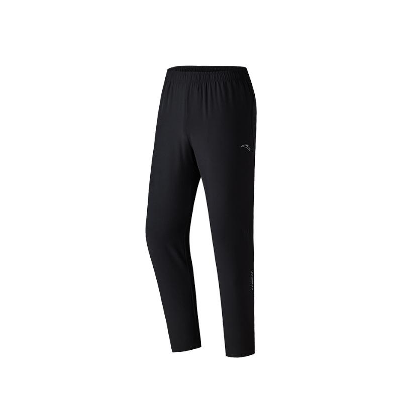 

Anta Running Series Casual Simple Solid Color Straight Leg Knitted Sports Pants Men Bottoms Basic-Black 952525504-4 S