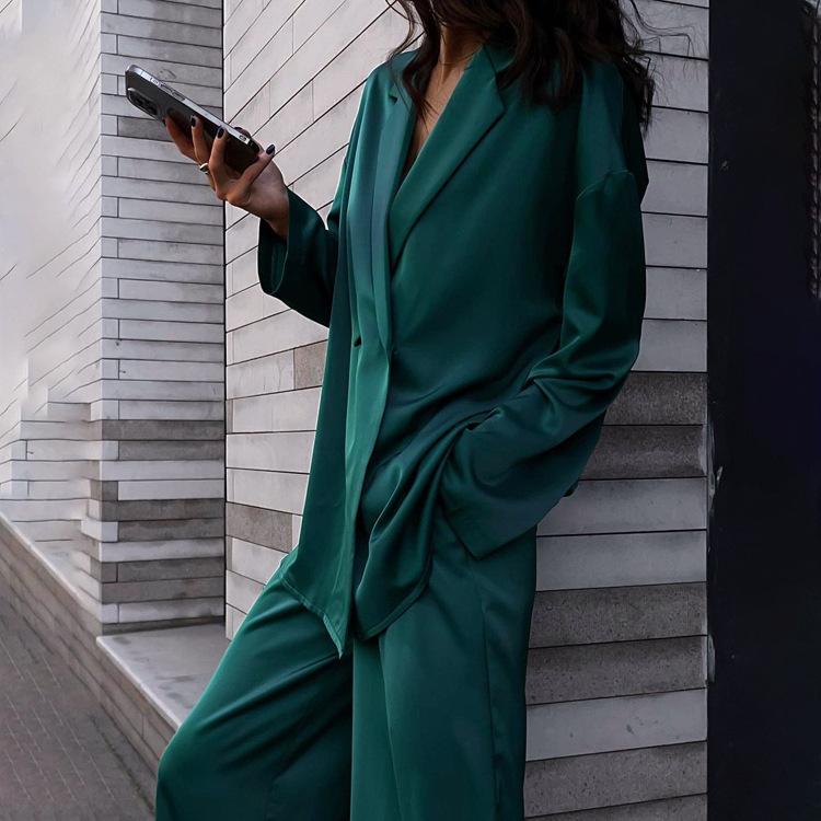 Fashion Streetwears Women Loose Pants Sets Long Sleeve Shirts Wide Leg Pants Lady Casual Office Outfits Tracksuit