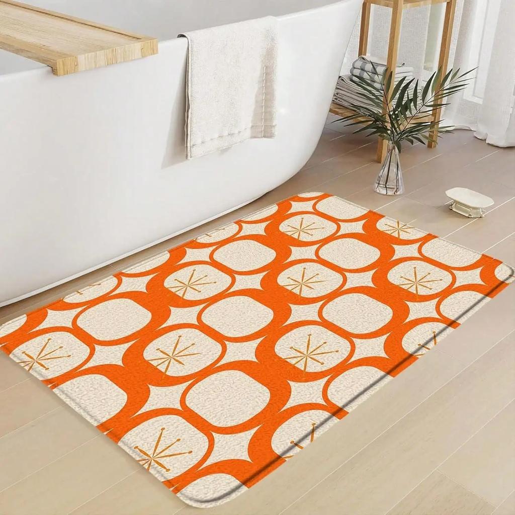 Moderne Geometrische Muster Teppichmatte Teppich Rutschfest Saugfähig Schnelltrocknend Lebendige Farben Heimdekoration für Badezimmer Duschraum Bad