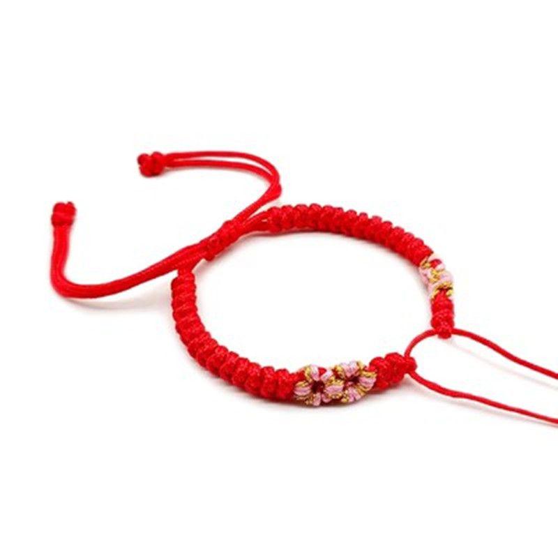 

Полуфабрикаты ручной работы Браслет с узлом «Цветок персика» Веревочка на запястье Сделай сам Свободная плетеная веревка Носимый Переводные бусины Пряжка мира Серебряные украшения Red