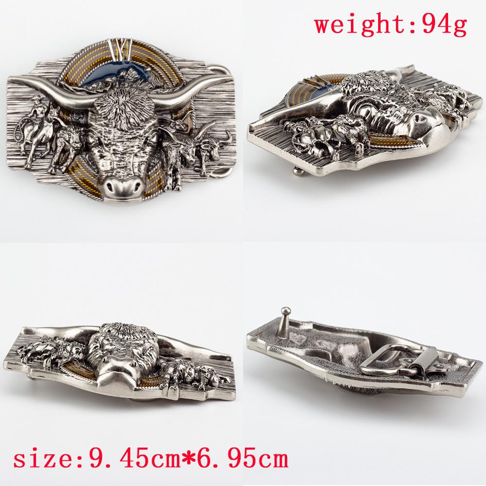 Bison Head Belt Buckle Western Cowboy Style Retro Buckle for 3 .8cm Width Belt