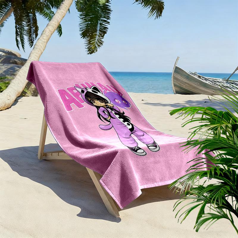 Aphmau Print Beach Towel, Large Soft Quick Dry Towel for Beach Camping Swimming