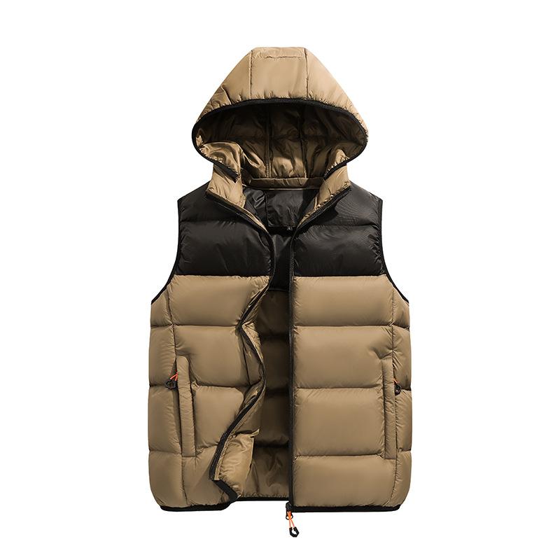 Cotton vest men's fashion autumn and winter large size thickened outer wear vest vest vest trend casual hooded vest jacket