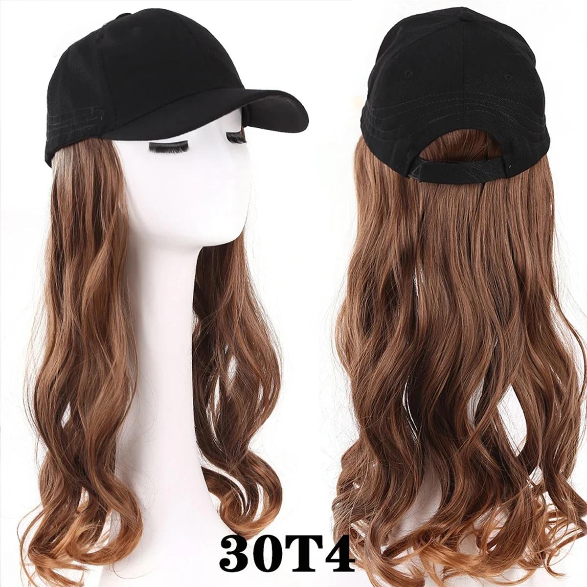 

Парик, шляпа, цельная женская большая волнистая, длинная, вьющаяся кепка с утконосом, бейсболка, парик из синтетического волокна, бейсболка