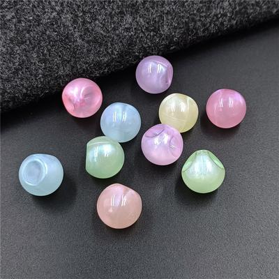 Colliers de haute qualité Bijoux Marquage DIY Matériaux faits main Perles libres Perles rondes Perles à trou oblique 10 pièces Lustrées pour boucles d'oreilles