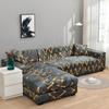 Geometric Elastic Sofa Cover Slipcovers L-Shaped Corner Sofa Couch Cover Armchair Sofa Cover 1/2/3/4 Seater for Living Room 1PC