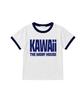 Deomopeuhauseu Kawaii Ringer Short Sleeve T-Shirt White Melange