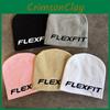 Simple Color Solid Letter Pattern Neutral Casual Warm Knitted Hat For Autumn