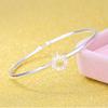 Rockyu Silver Sun Free Size Simple Fashion Accessory Women's Bangle, 925, Round, Chrysanthemum, Flower, Bracelet,