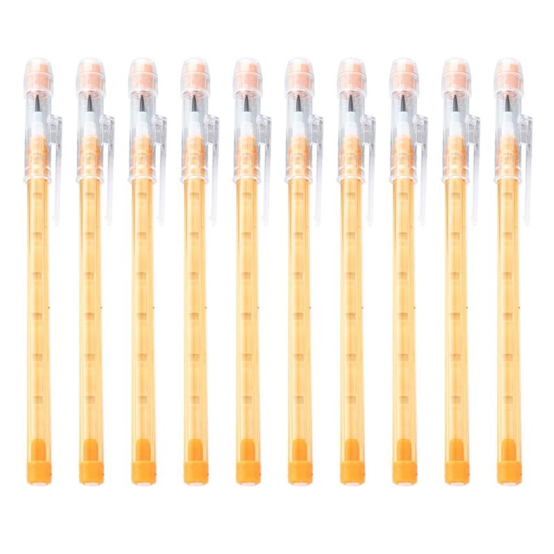 Stackable Pencils Popup Plastic Pencil with Eraser Top Multicolor Translucent Pencil Multipoint Not-Sharpening Pencil