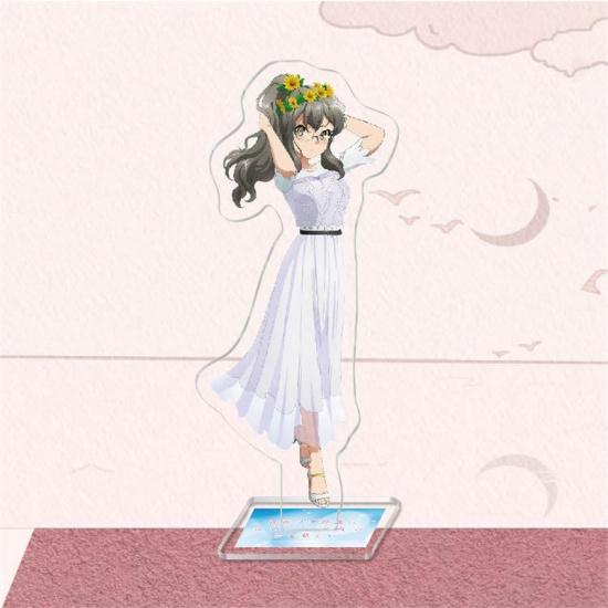 Anime Sakurajima Mai Senpai Acrylic Figure Stand Model Plate Keychain Rascal Does Not Dream of Bunny Girl Desk Decor