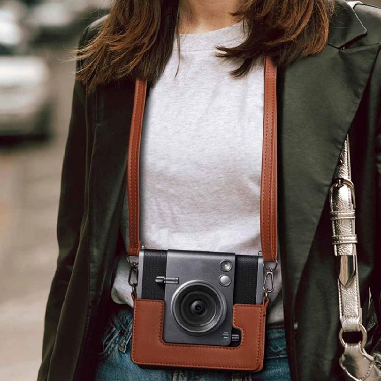 Soft PU Leather Camera Case for Wide Instants Camera Silicone Protectors Bag with Removable Straps