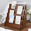 2/3/4 Tiers Greeting Card Display Stand Wooden Vertical Design Jewelry Storage Rack Multi-Functional Space Saving