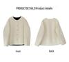 Plus Size Women's Round Neck Cotton Shawl Cardigan with Vertical and Bubble Stripes