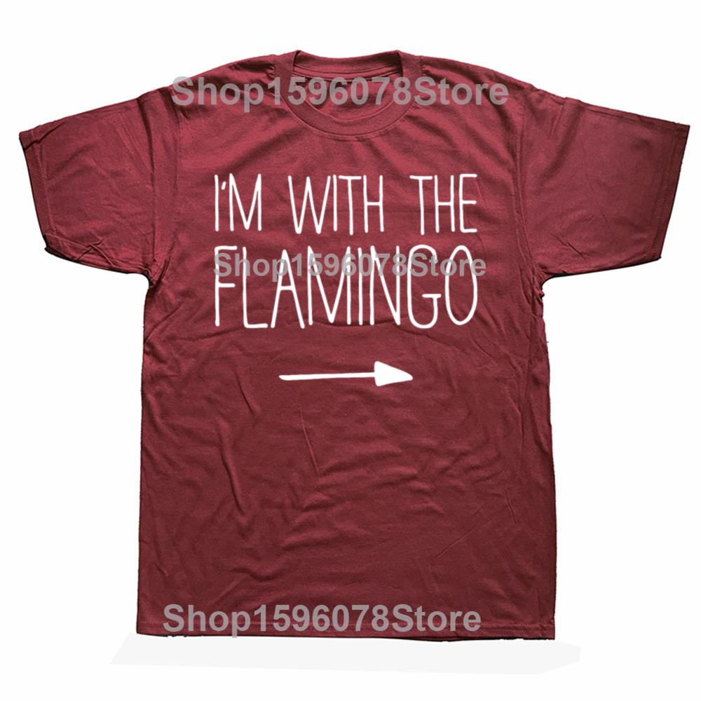 Funny Im With The Flamingo Graphic Tshirts Men Womens Fashion Casual Tshirt 100 Cotton Loose Oversized T Shirt