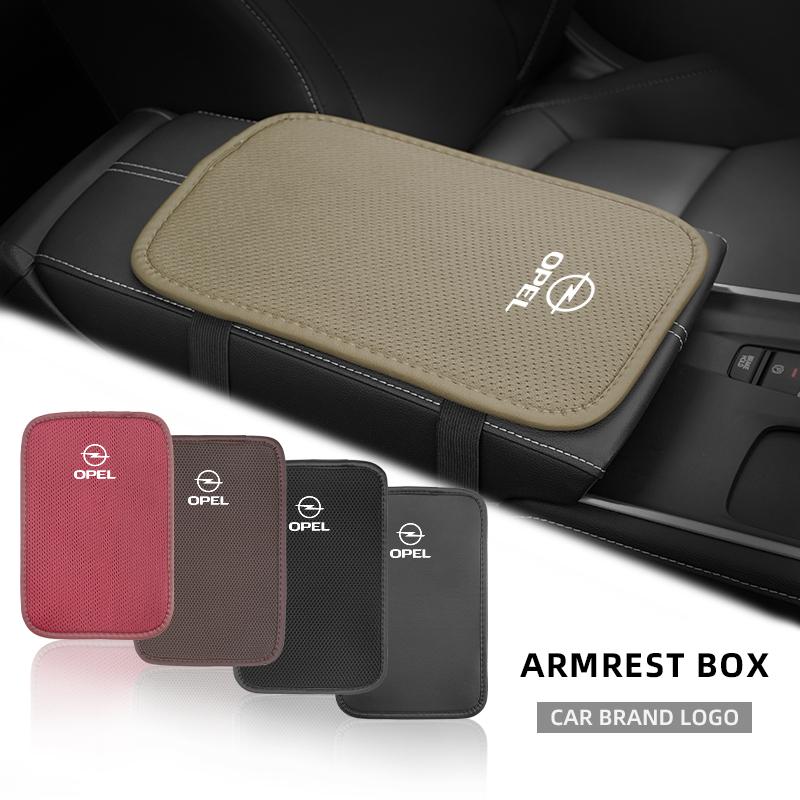 Car Armrest Box Pad Ice Silk Arm Rest Cover Soft Cushion For Opel Astra Grandland Corsa Mokka Frontera Insignia Zafira Vivaro JS9