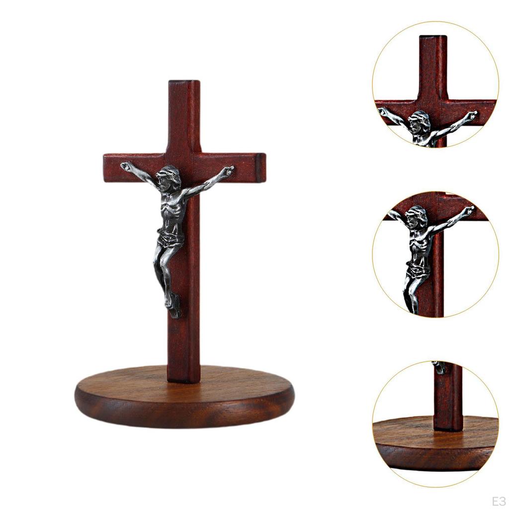 Figurine Sculpture Jesus Cross, Gift From The Prayer Religious Statue, Office Ornament, for