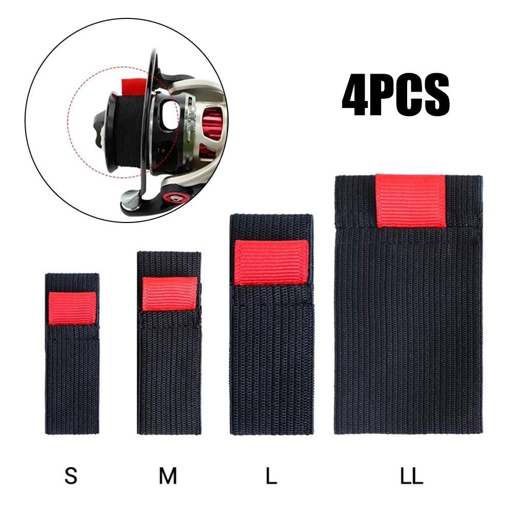 Elastic Fishing Reel Protection Belt Pack of 4 Spool Belts with Handle