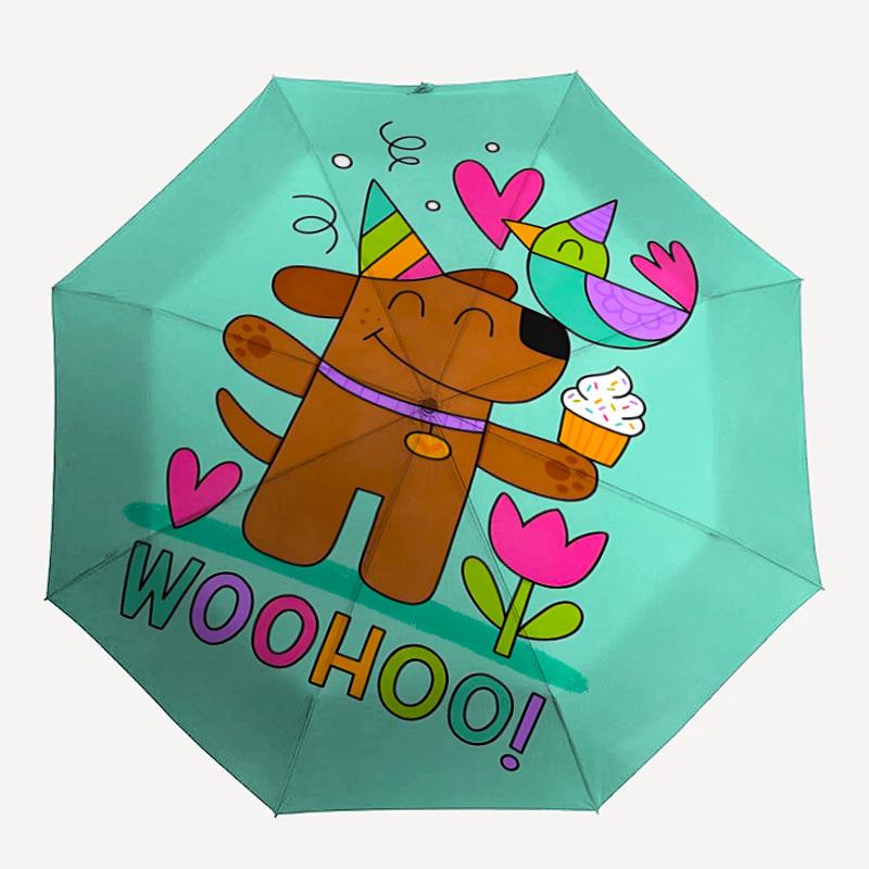 

1pc PartyPals Automatic Folding Umbrella, 8-Rib Durable Iron Frame, Compact Travel Umbrella for Women & Men020