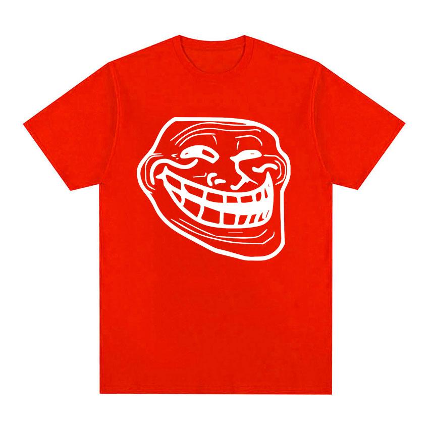 2025 Verão Troll Face Memes Homem Zangado Problema Meme Engraçado Masculino Feminino Moda Retro Harajuku 100% Algodão Puro Camiseta Estampada