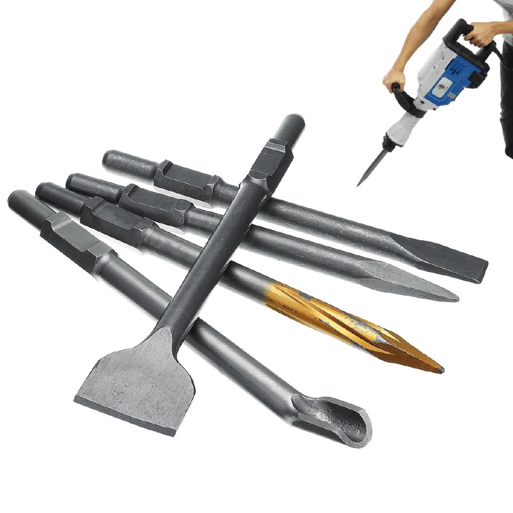 95/65 Thread/U-type/75mm Flat/ordinary Flat/sharp-chisel Drill Chisel Demolition Hammer Concrete Breaker Jackhammer 30*400mm