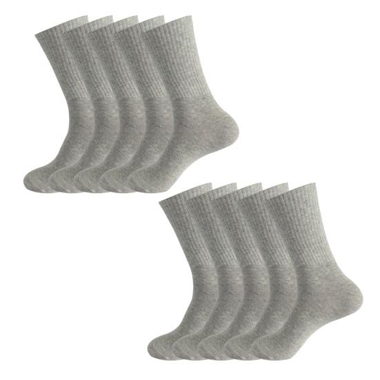 5 Pairs Cotton Crew Socks Stretchy Casual Calf Socks Ribbed