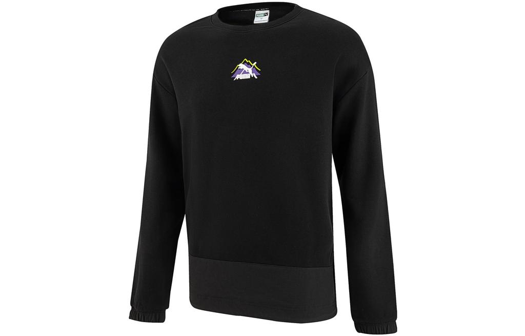קפוצ'וני PUMA לגברים קפוצ'ון שחור לגברים צווארון עגול מידה רגילה