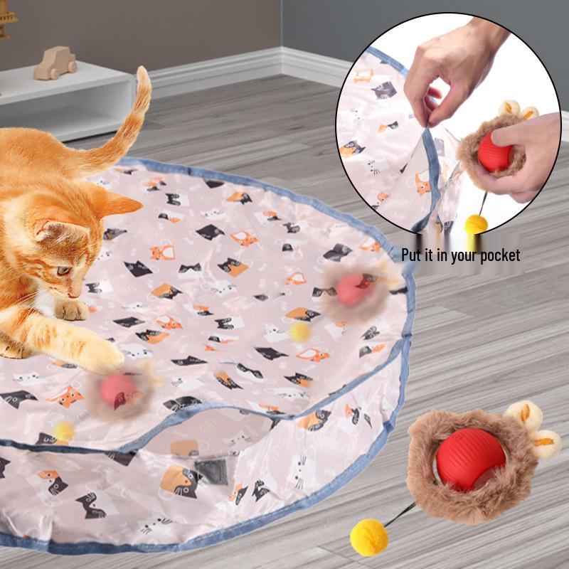 Bite-Resistant Automatic Cat Teasing Toy Ball with Rope for Boredom Relief