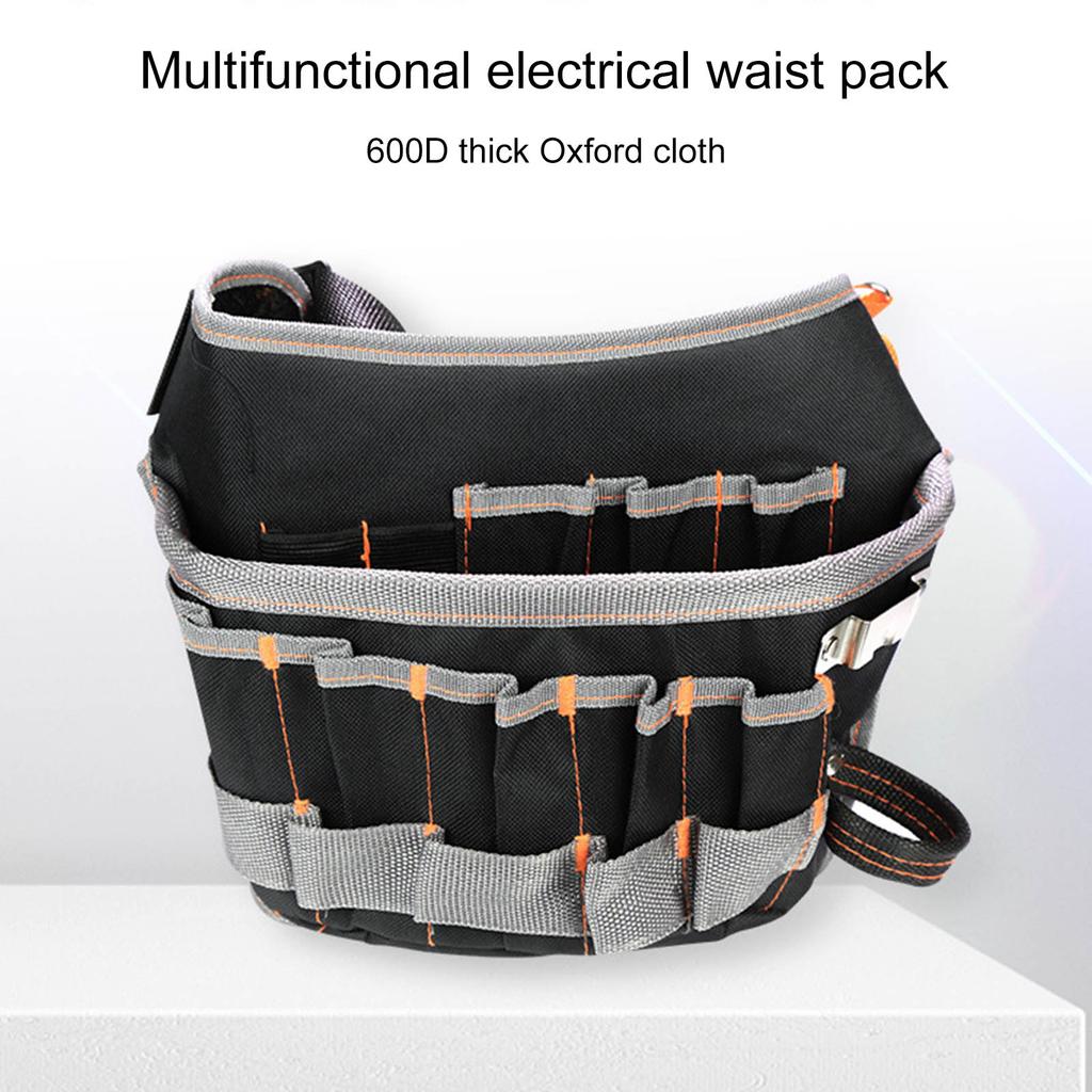 Electrician Tool Pouch Multifunctional Waist Bag Multiple Pockets Technician & Electrician Tool Bag with Adjustable Belt