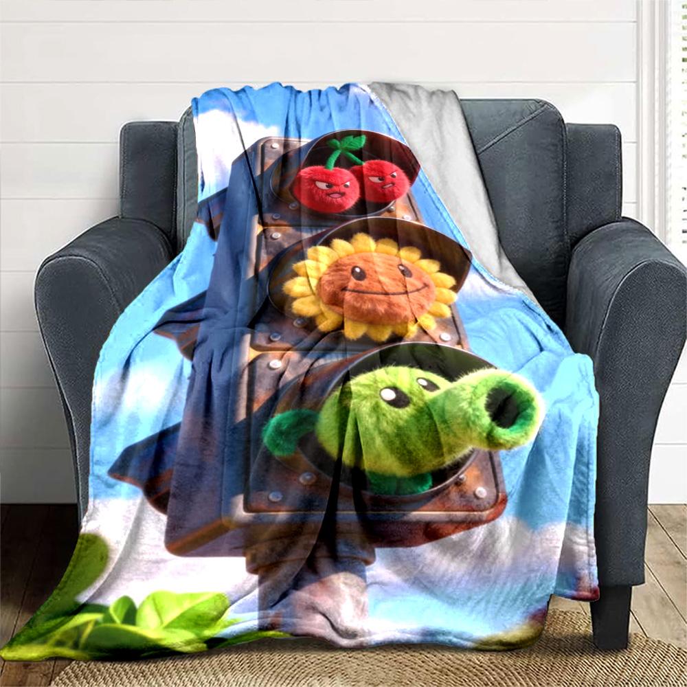 Plants Vs. Zombies Blanket Ultra-Soft Perfect for Sofa Bed Bedding Four Seasons Multipurpose Playful Design Suitable for Gifting Relatives and Friends