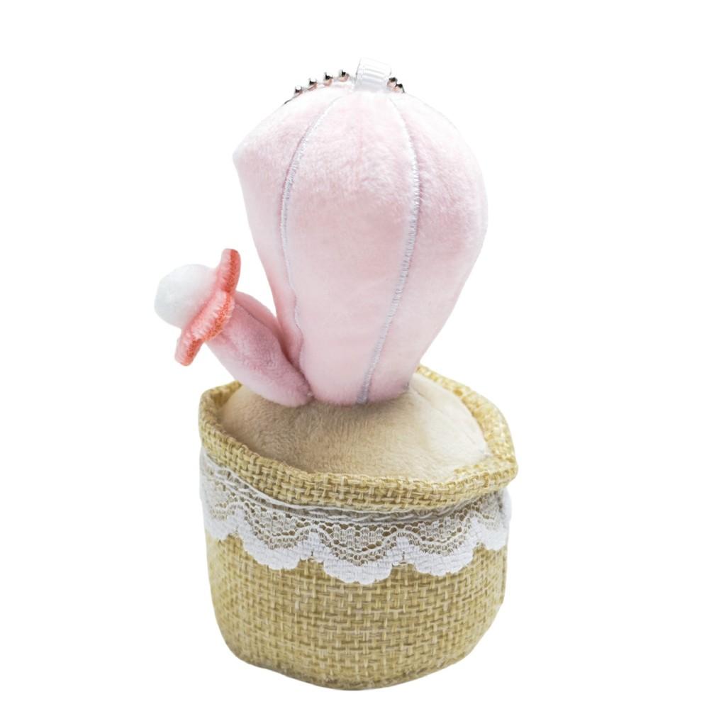 

Cute Cactus Potted Plant With Lace Decoration Succulent Plush Toy Pendant розовый