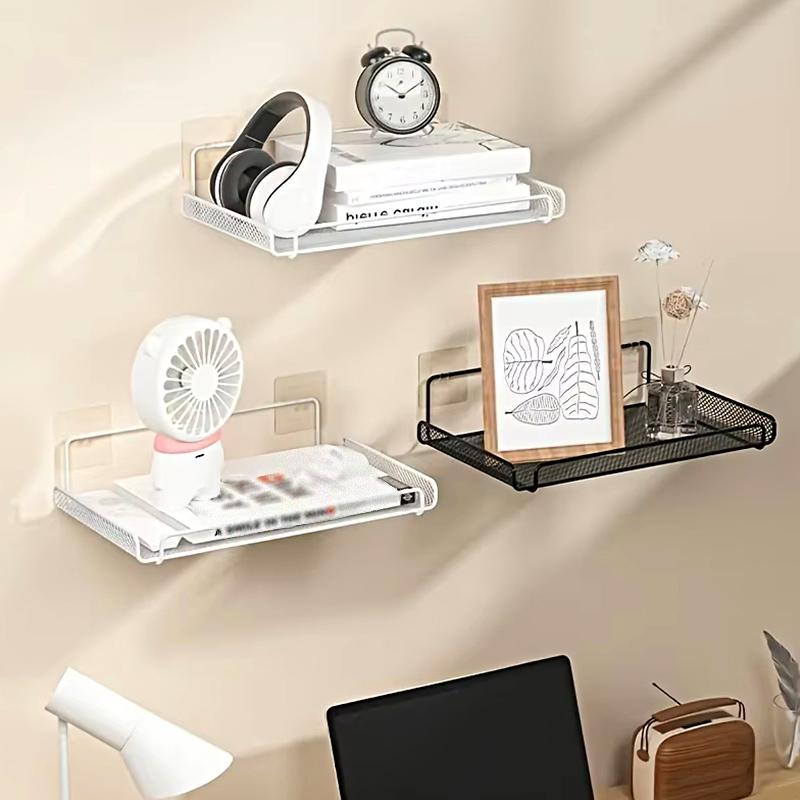 Étagère de Routeur Murale en Métal Sans Perçage Gain de Place Organisateur Pour Boîtiers TV Clés Porte-Clés Salon Supports de Rangement
