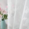 1 Piece Vintage Floral Embroidery Clear Lace Curtain Panel - Privacy & Light Filtering, Machine Washable,