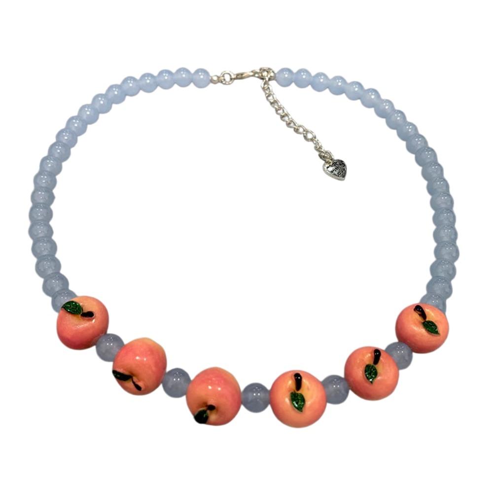 Bunte Perlen Früchte Choker Blaubeeren Perlen Schlüsselbein Kette Mode Perlen Frucht Halskette Damen