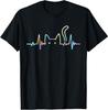 Battement de cœur Chat Amoureux Animal Silhouette Chat Mignon T-Shirt