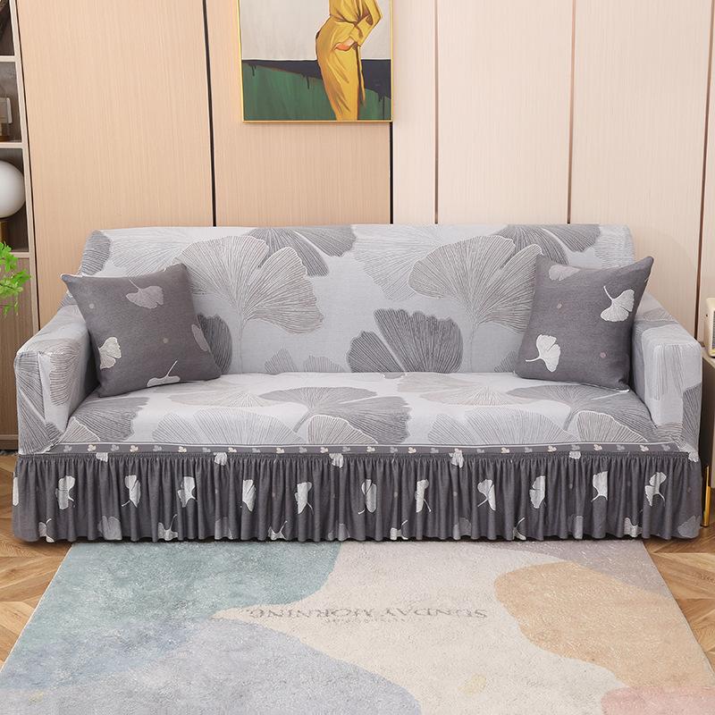 Sofa Cover with Elastic Band Skirt Universal All Season All Inclusive Cover Fabric Cover