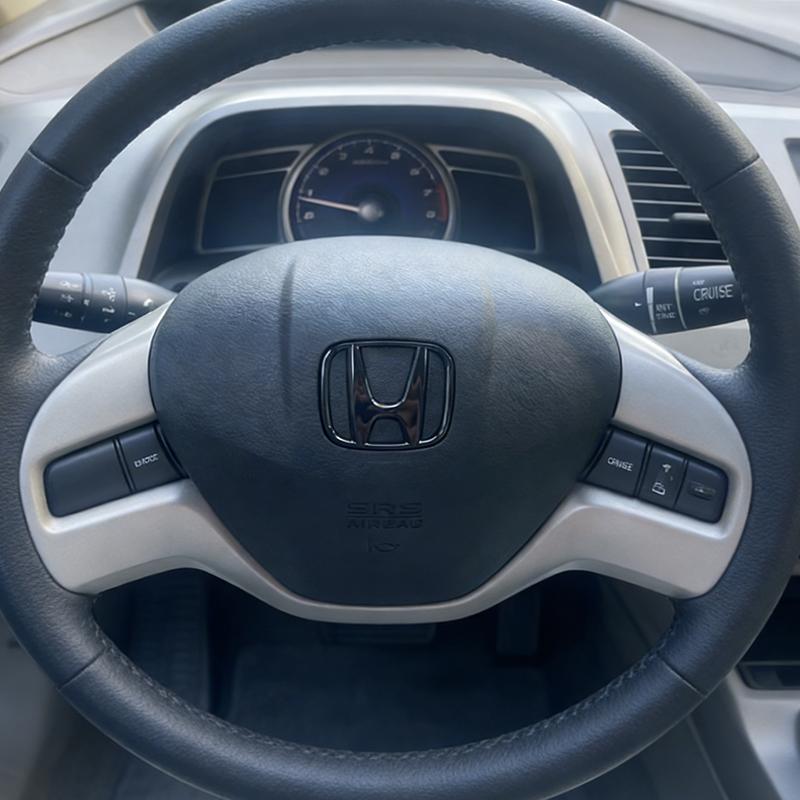 cvrdk7 50/53mm ABS Car Steering Wheel Emblem Sticker Accessories For Honda Civic FIT Accord Prelude CRV 5th City CRZ CRX Jazz HRV Pilot
