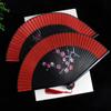 Chinese Style Blossom Printing Folded Fan Portable Retro Tassel Folding Fan Exquisite Classical Elegant Handheld Fans