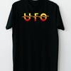 Basis-T-Shirt UFO Bandlogo Schwarzes T-Shirt Kurzarm Alle Größen S-5XL