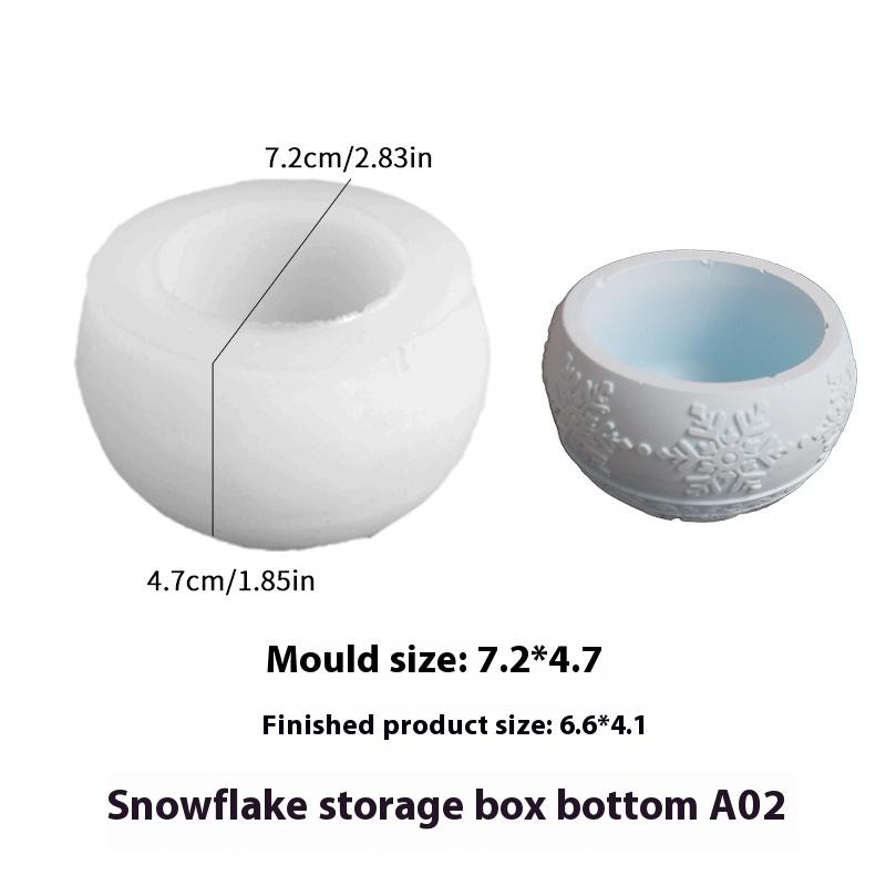 Christmas Round Ball Jar Silicone Mold With Lids DIY Handmade Concrete Relief Snows Berry Scented Candle Vessel Molds Xmas Decor