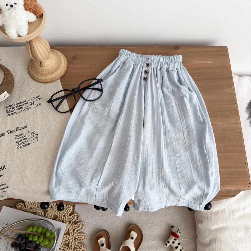 Kids Summer Thin Breathable Mosquito Proof Pants Boys Girls Loose Casual Cropped Trousers 80