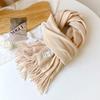 Solid color imitation cashmere scarf women's metal standard shawl women's high-grade relaxation camel-colored warm scarf