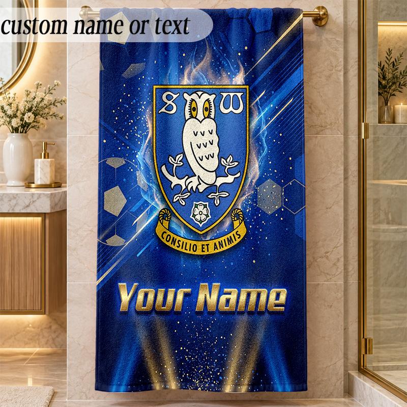 Beach TowelSheffield Wednesday FC Custom Name Text Personalized Soft Towel for Beach Pool Indoor Home Decor Gift