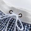 Men's Gingham Check Casual Shorts – Elastic Drawstring Waist Pocket Shorts for Summer Daily & Streetwear