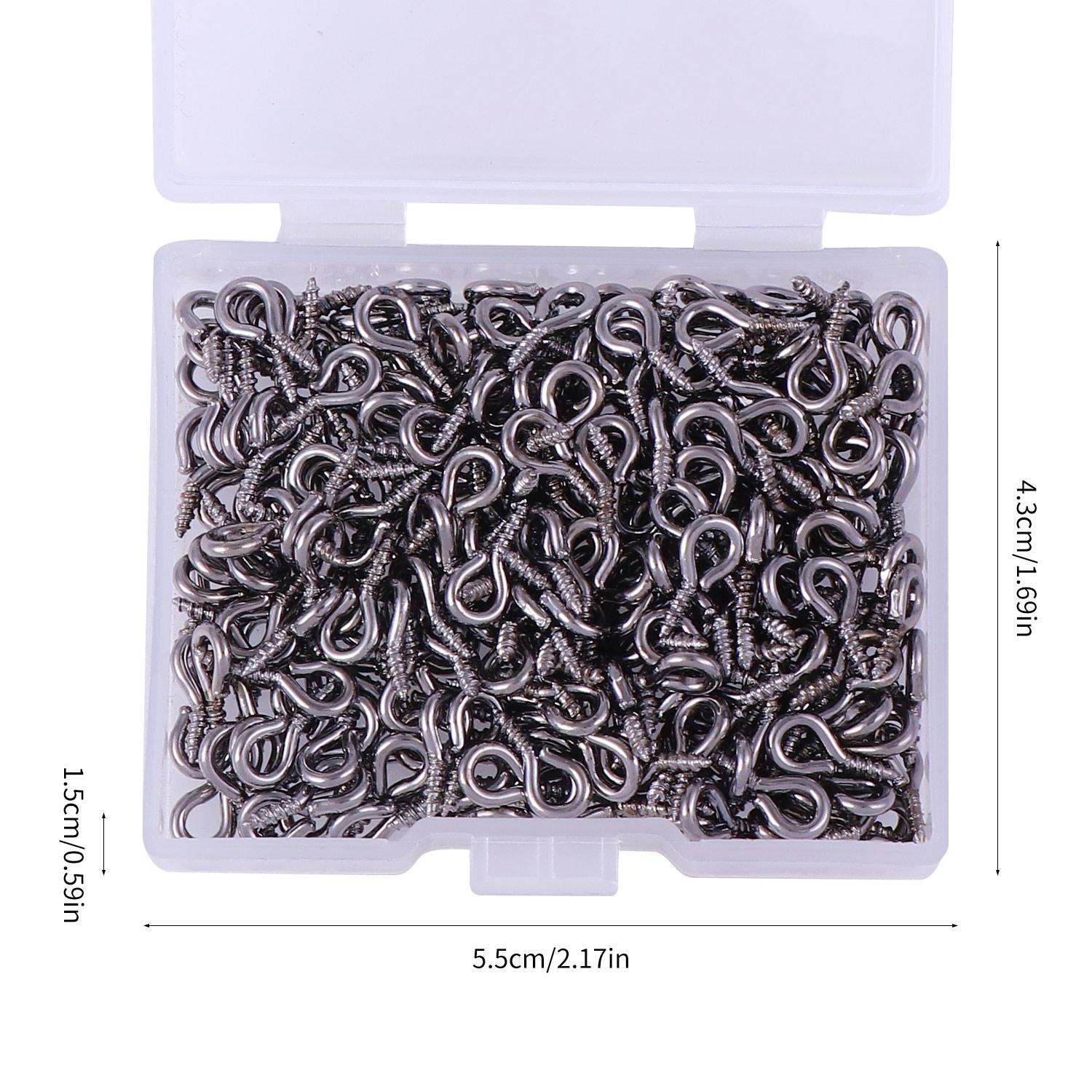 

300Pcs/Box 4.5x10mm Small Sheep Eyes Nail Screw Tiny Mini Eye Pins Hooks Eyelets for Bead Charms Pendant DIY Jewelry Findings 4.5x10mm 300pcs