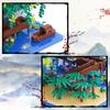 LULUFUN Micro Blocks Peach Blossom Waterfall Toy 3D Puzzle Garden Miniature Landscape Cherry Blossoms Adult Celebration New Year Gift Birthday