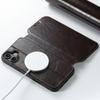 SUTENI J05 For iPhone 16 Deksel Kompatibelt med MagSafe Teksturert PU-skinn Flip-telefondeksel