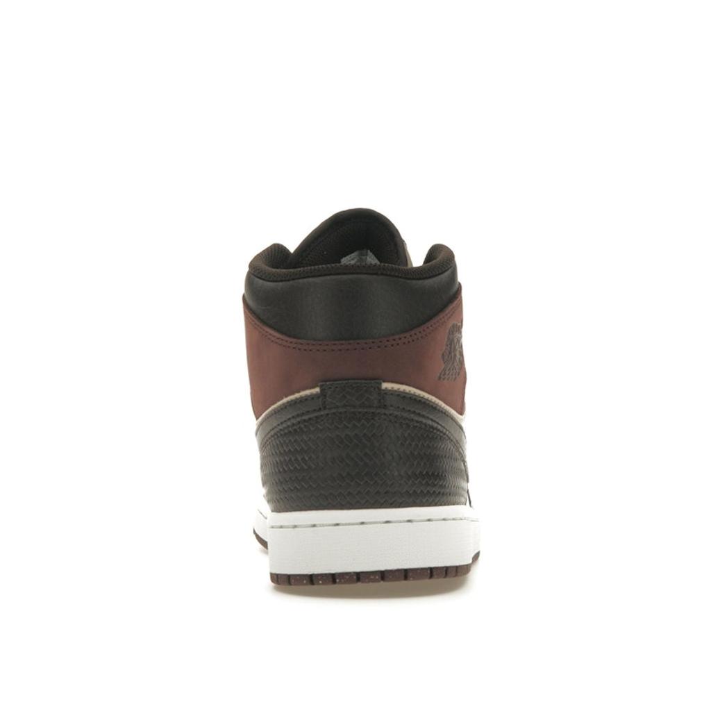 Air Jordan 1 Mid SE Paris YMCA Men Sneakers Brown Velvet-Brown Earth FZ4359-200